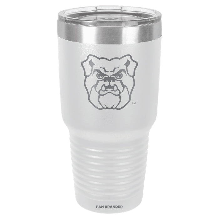 Fan Brander 30oz Stainless Steel Tumbler with Butler Bulldogs Etched Primary Logo