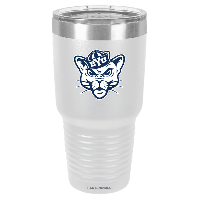 Fan Brander 30oz Stainless Steel Tumbler with Brigham Young Cougars Secondary Logo