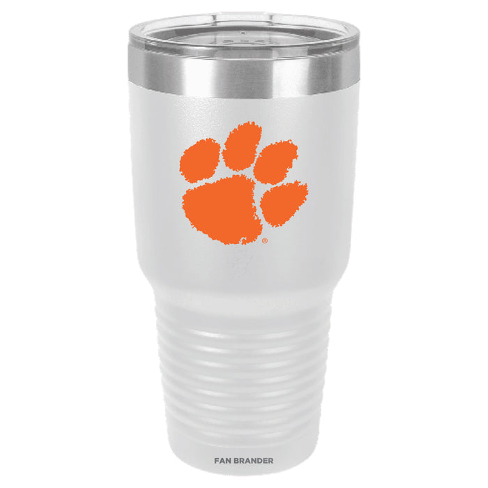 Fan Brander 30oz Stainless Steel Tumbler with Clemson Tigers Primary Logo