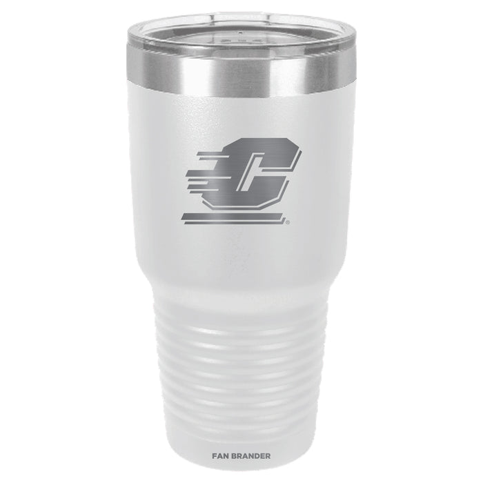 Fan Brander 30oz Stainless Steel Tumbler with Central Michigan Chippewas Etched Primary Logo