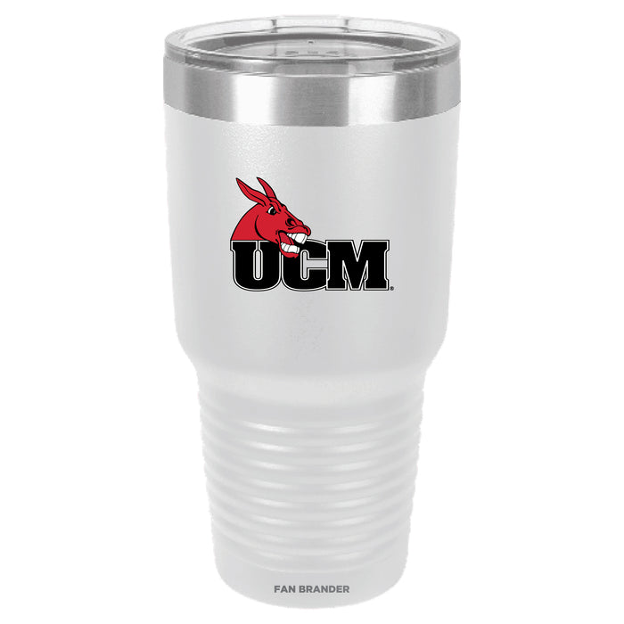 Fan Brander 30oz Stainless Steel Tumbler with Central Missouri Mules Primary Logo