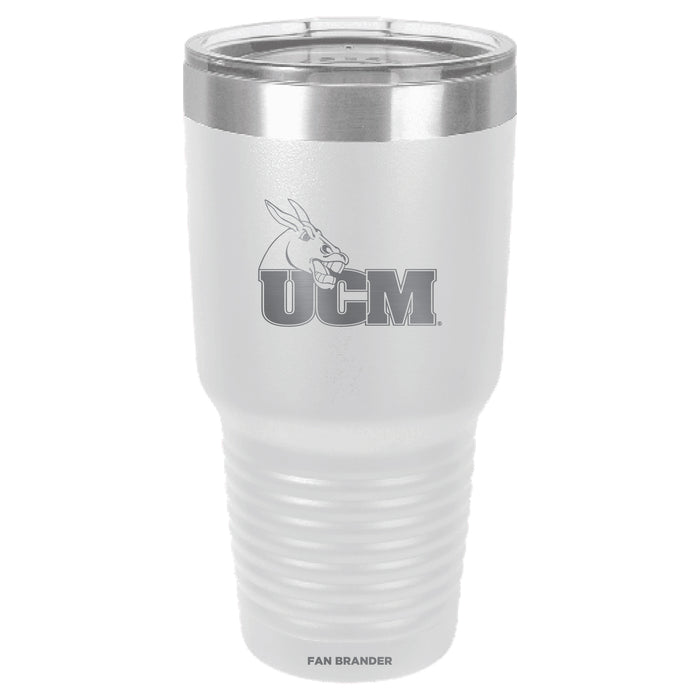 Fan Brander 30oz Stainless Steel Tumbler with Central Missouri Mules Etched Primary Logo