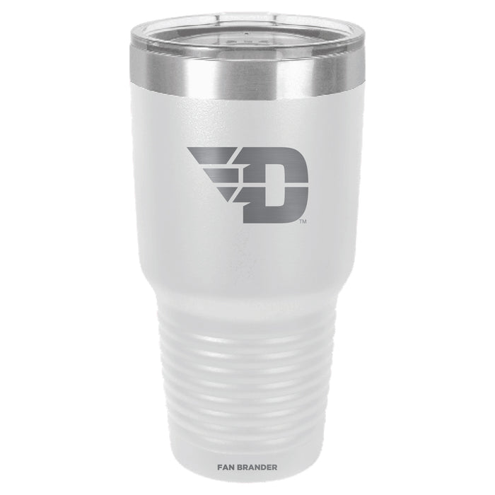 Fan Brander 30oz Stainless Steel Tumbler with Dayton Flyers Etched Primary Logo