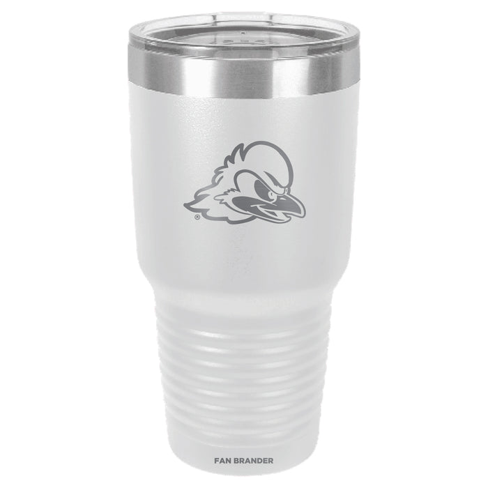 Fan Brander 30oz Stainless Steel Tumbler with Delaware Fightin' Blue Hens Etched Primary Logo