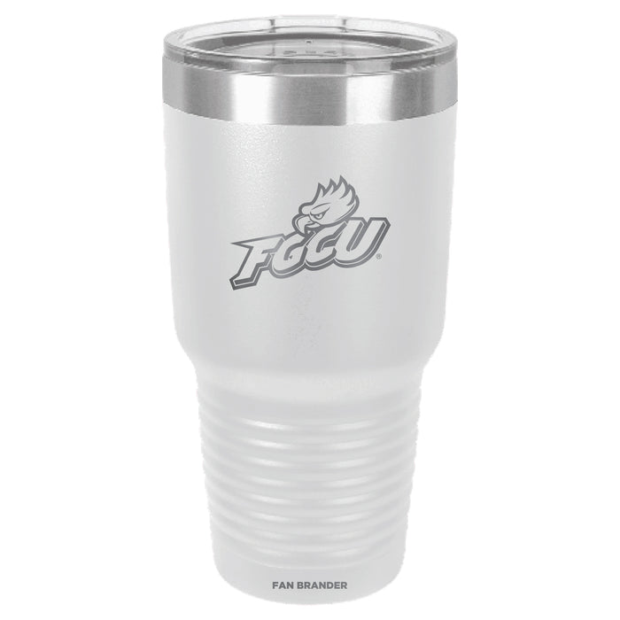 Fan Brander 30oz Stainless Steel Tumbler with Florida Gulf Coast Eagles Etched Primary Logo