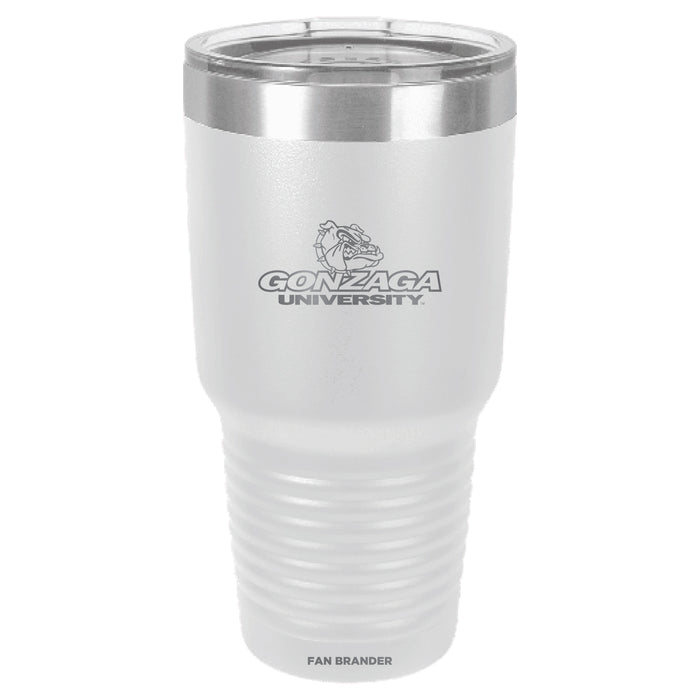 Fan Brander 30oz Stainless Steel Tumbler with Gonzaga Bulldogs Etched Primary Logo
