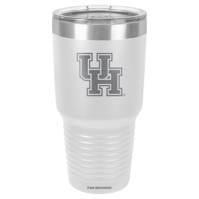 Fan Brander 30oz Stainless Steel Tumbler with Houston Cougars Etched Primary Logo
