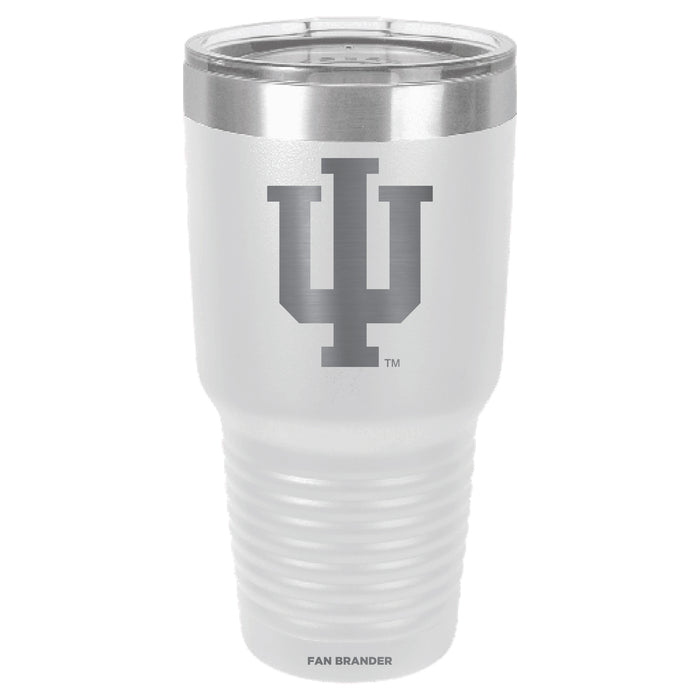 Fan Brander 30oz Stainless Steel Tumbler with Indiana Hoosiers Etched Primary Logo