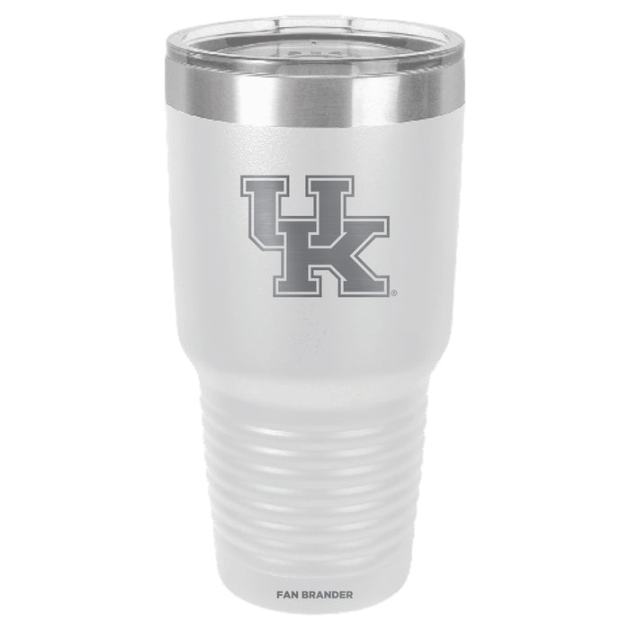 Fan Brander 30oz Stainless Steel Tumbler with Kentucky Wildcats Etched Primary Logo