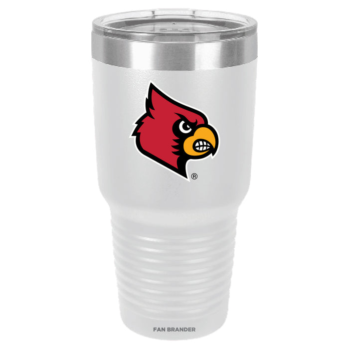 Fan Brander 30oz Stainless Steel Tumbler with Louisville Cardinals Primary Logo
