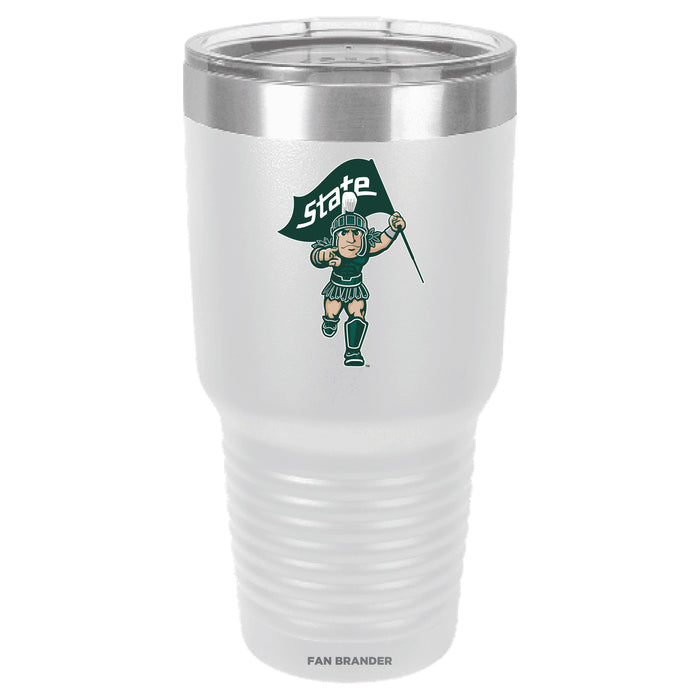 Fan Brander 30oz Stainless Steel Tumbler with Michigan State Spartans Secondary Logo