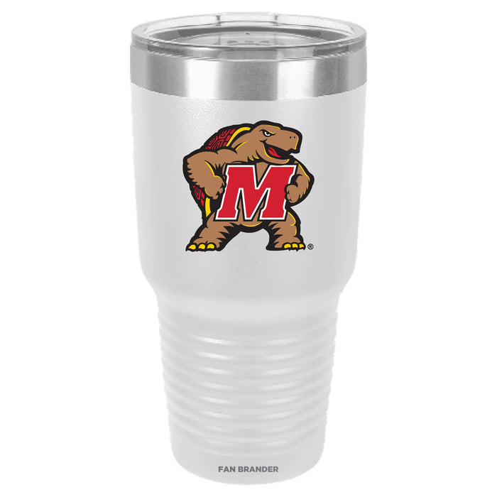 Fan Brander 30oz Stainless Steel Tumbler with Maryland Terrapins Secondary Logo