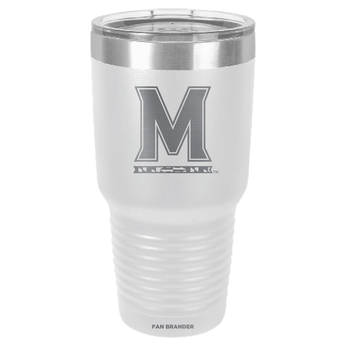 Fan Brander 30oz Stainless Steel Tumbler with Maryland Terrapins Etched Primary Logo