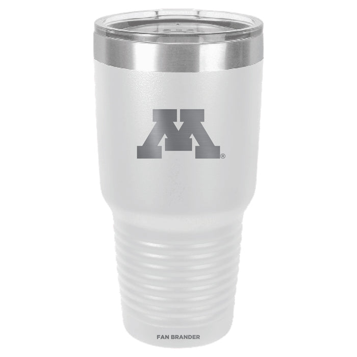 Fan Brander 30oz Stainless Steel Tumbler with Minnesota Golden Gophers Etched Primary Logo