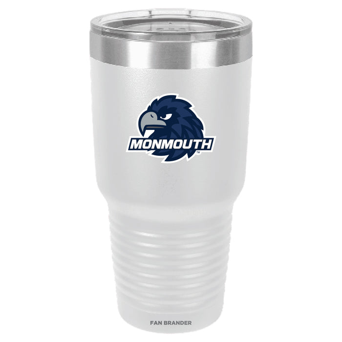 Fan Brander 30oz Stainless Steel Tumbler with Monmouth Hawks Primary Logo