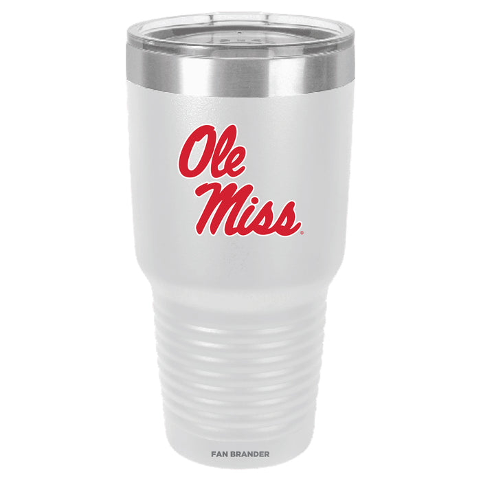 Fan Brander 30oz Stainless Steel Tumbler with Mississippi Ole Miss Primary Logo