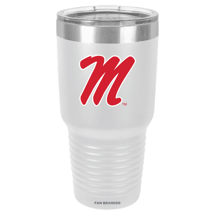 Fan Brander 30oz Stainless Steel Tumbler with Mississippi Ole Miss Secondary Logo