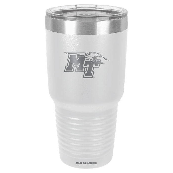 Fan Brander 30oz Stainless Steel Tumbler with Middle Tennessee State Blue Raiders Etched Primary Logo