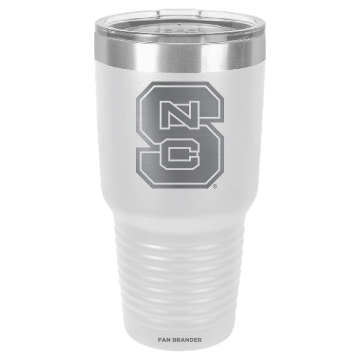 Fan Brander 30oz Stainless Steel Tumbler with NC State Wolfpack Etched Primary Logo