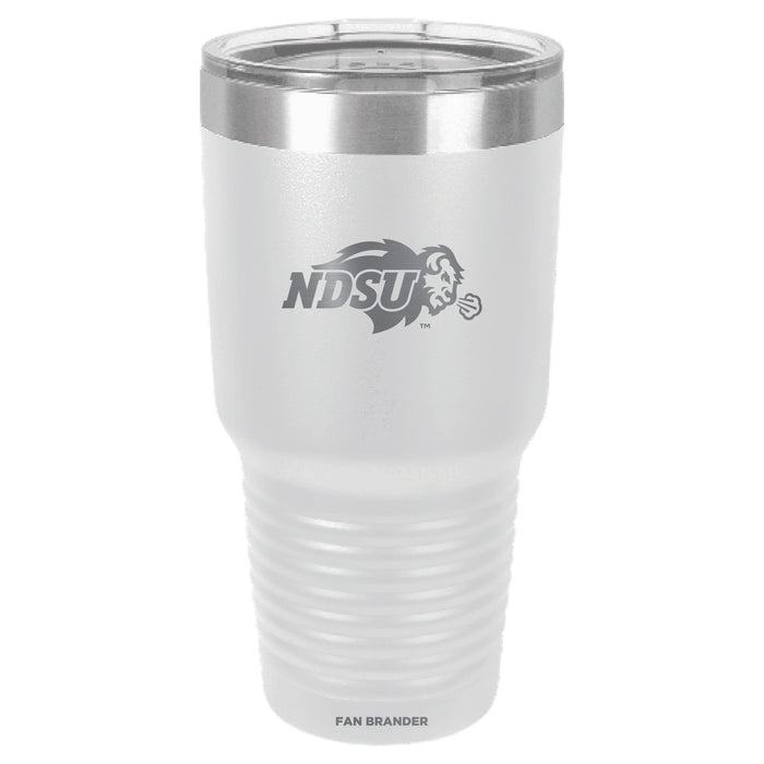 Fan Brander 30oz Stainless Steel Tumbler with North Dakota State Bison Etched Primary Logo