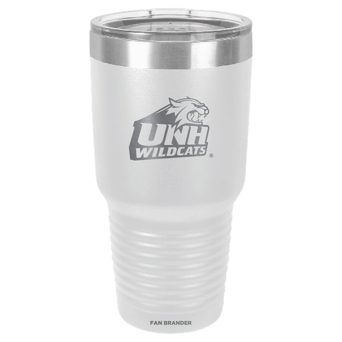 Fan Brander 30oz Stainless Steel Tumbler with New Hampshire Wildcats Etched Primary Logo