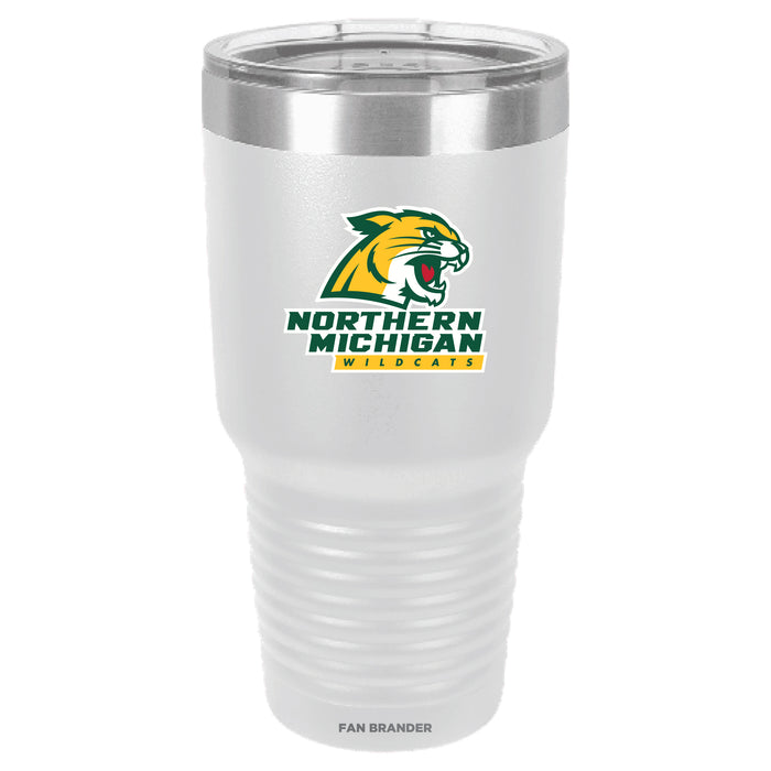 Fan Brander 30oz Stainless Steel Tumbler with Northern Michigan University Wildcats Primary Logo