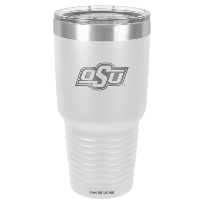 Fan Brander 30oz Stainless Steel Tumbler with Oklahoma State Cowboys Etched Primary Logo