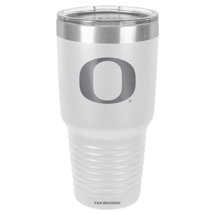 Fan Brander 30oz Stainless Steel Tumbler with Oregon Ducks Etched Primary Logo