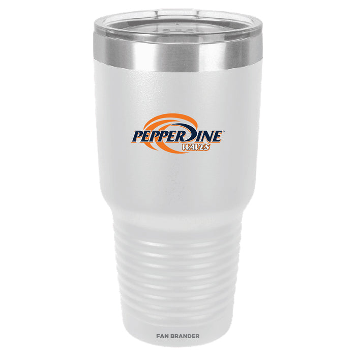 Fan Brander 30oz Stainless Steel Tumbler with Pepperdine Waves Primary Logo