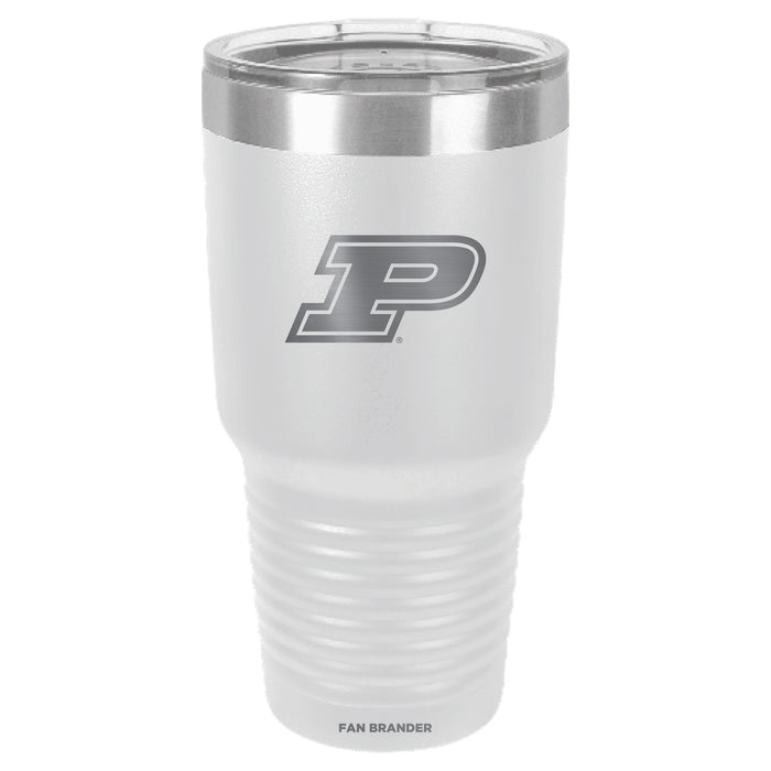 Fan Brander 30oz Stainless Steel Tumbler with Purdue Boilermakers Etched Primary Logo