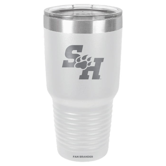 Fan Brander 30oz Stainless Steel Tumbler with Sam Houston State Bearkats Etched Primary Logo