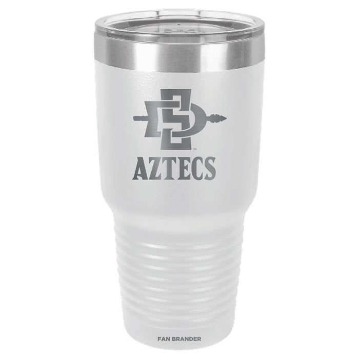 Fan Brander 30oz Stainless Steel Tumbler with San Diego State Aztecs Etched Primary Logo