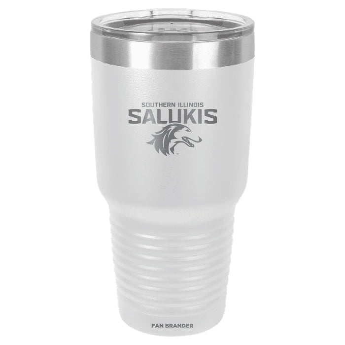 Fan Brander 30oz Stainless Steel Tumbler with Southern Illinois Salukis Etched Primary Logo