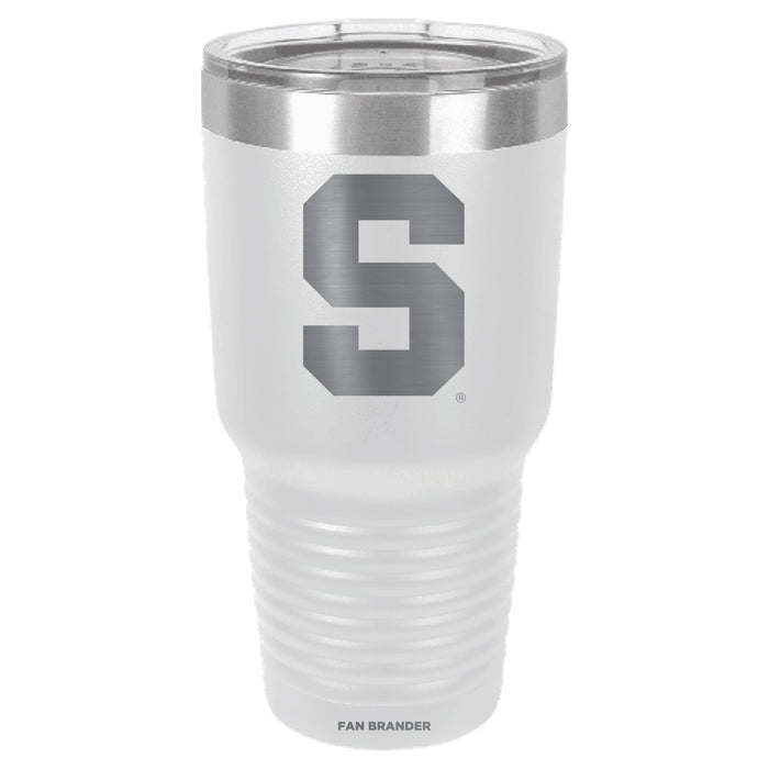 Fan Brander 30oz Stainless Steel Tumbler with Syracuse Orange Etched Primary Logo