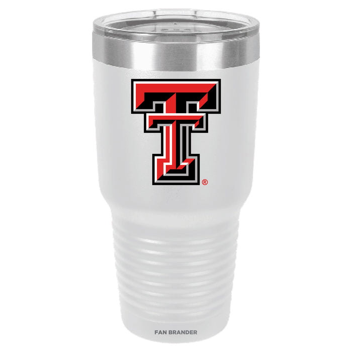 Fan Brander 30oz Stainless Steel Tumbler with Texas Tech Red Raiders Primary Logo