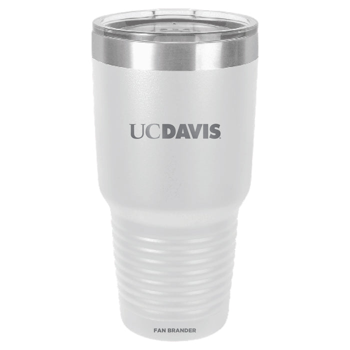 Fan Brander 30oz Stainless Steel Tumbler with UC Davis Aggies Etched Primary Logo