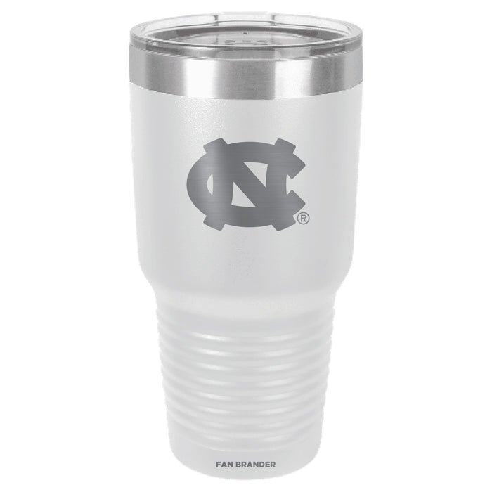 Fan Brander 30oz Stainless Steel Tumbler with UNC Tar Heels Etched Primary Logo