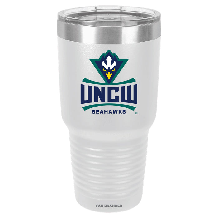 Fan Brander 30oz Stainless Steel Tumbler with UNC Wilmington Seahawks Primary Logo