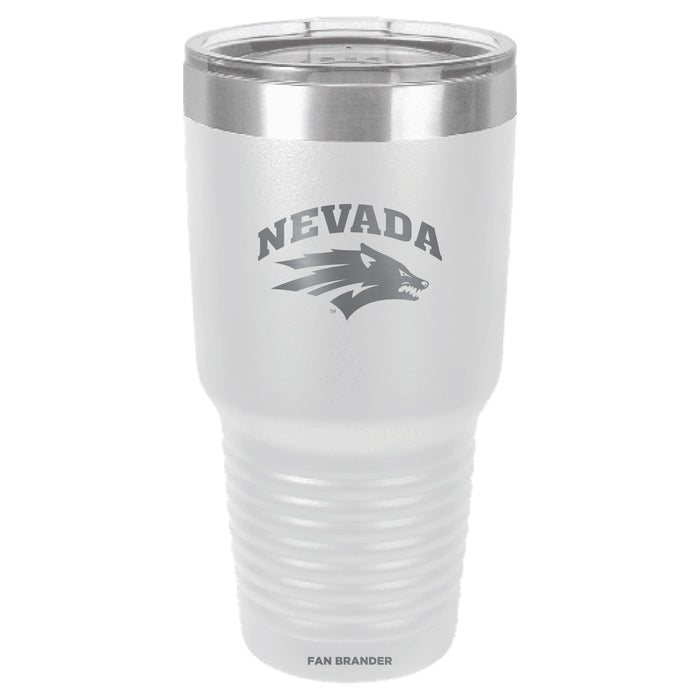 Fan Brander 30oz Stainless Steel Tumbler with Nevada Wolf Pack Etched Primary Logo