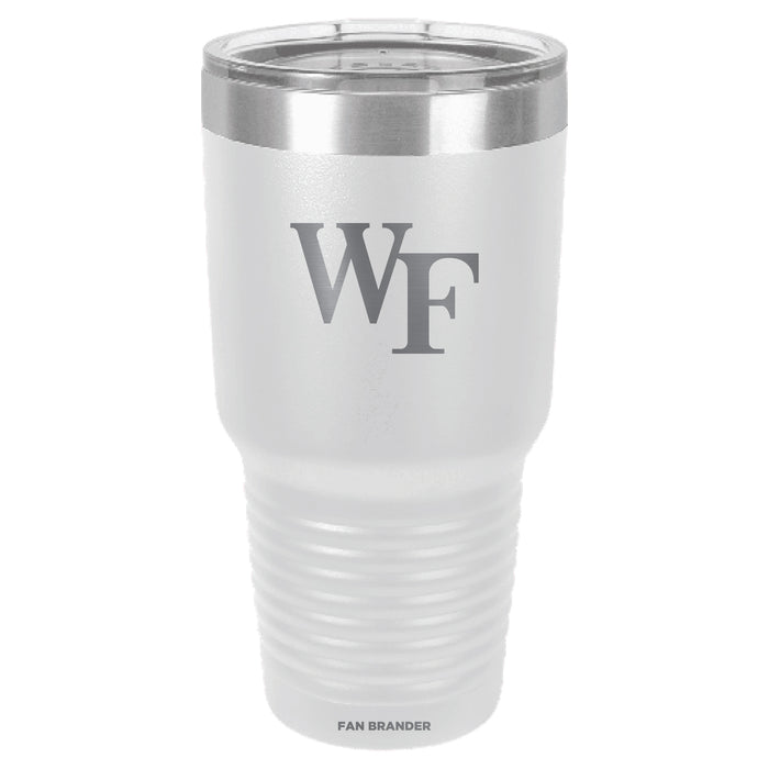 Fan Brander 30oz Stainless Steel Tumbler with Wake Forest Demon Deacons Etched Primary Logo