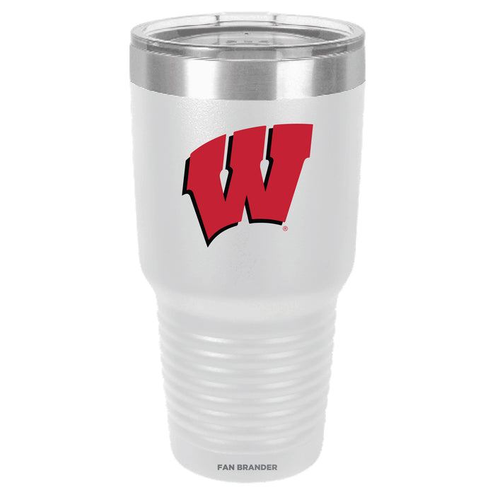 Fan Brander 30oz Stainless Steel Tumbler with Wisconsin Badgers Primary Logo