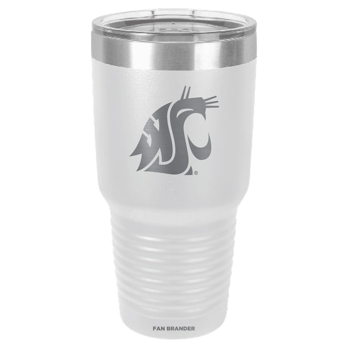 Fan Brander 30oz Stainless Steel Tumbler with Washington State Cougars Etched Primary Logo