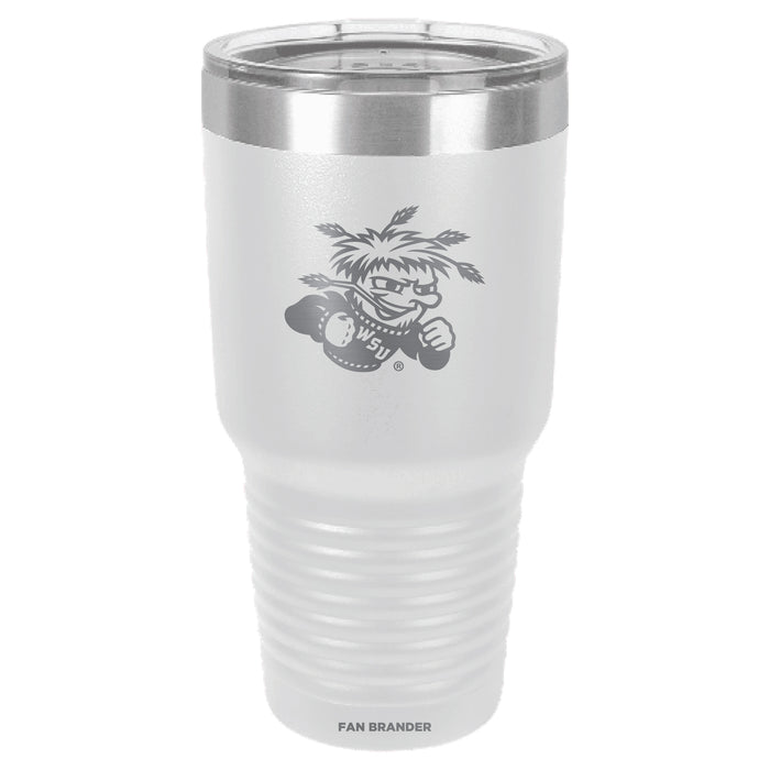 Fan Brander 30oz Stainless Steel Tumbler with Wichita State Shockers Etched Primary Logo