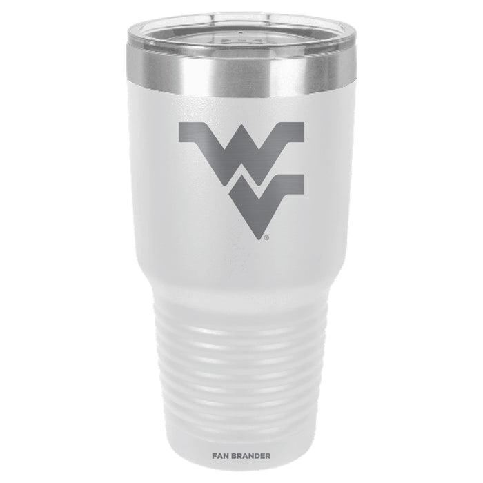 Fan Brander 30oz Stainless Steel Tumbler with West Virginia Mountaineers Etched Primary Logo