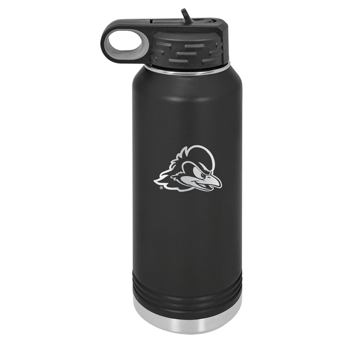 32oz Black Stainless Steel Water Bottle with Delaware Fightin' Blue Hens Primary Logo