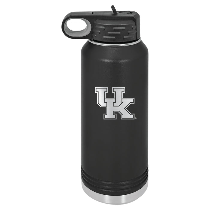 32oz Black Stainless Steel Water Bottle with Kentucky Wildcats Primary Logo