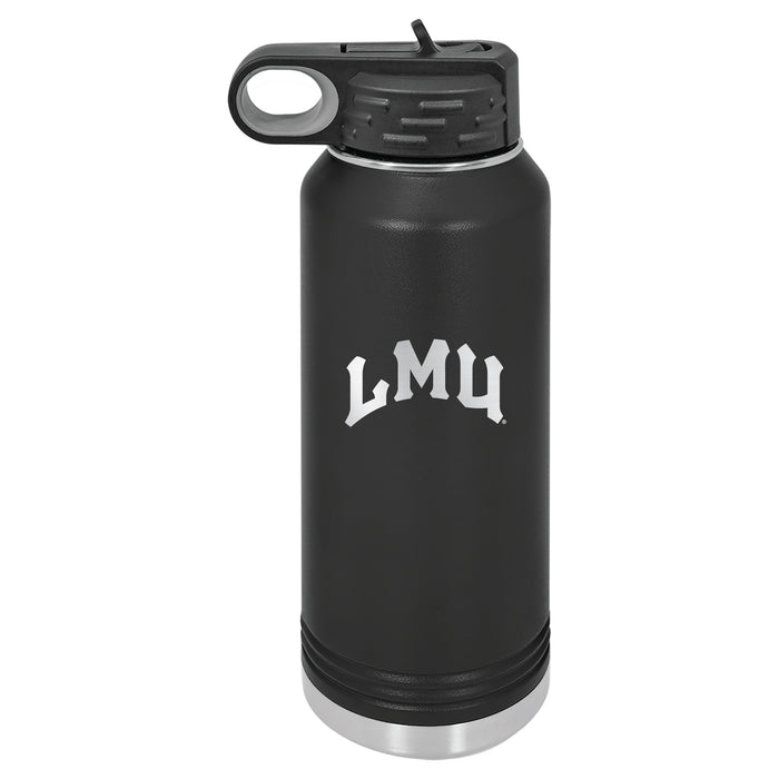 32oz Black Stainless Steel Water Bottle with Loyola Marymount University Lions Primary Logo