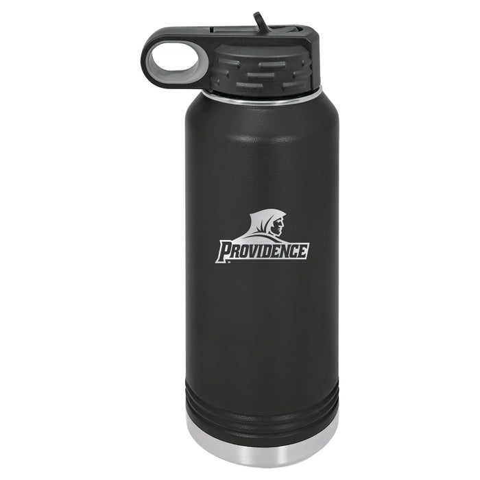32oz Black Stainless Steel Water Bottle with Providence Friars Primary Logo
