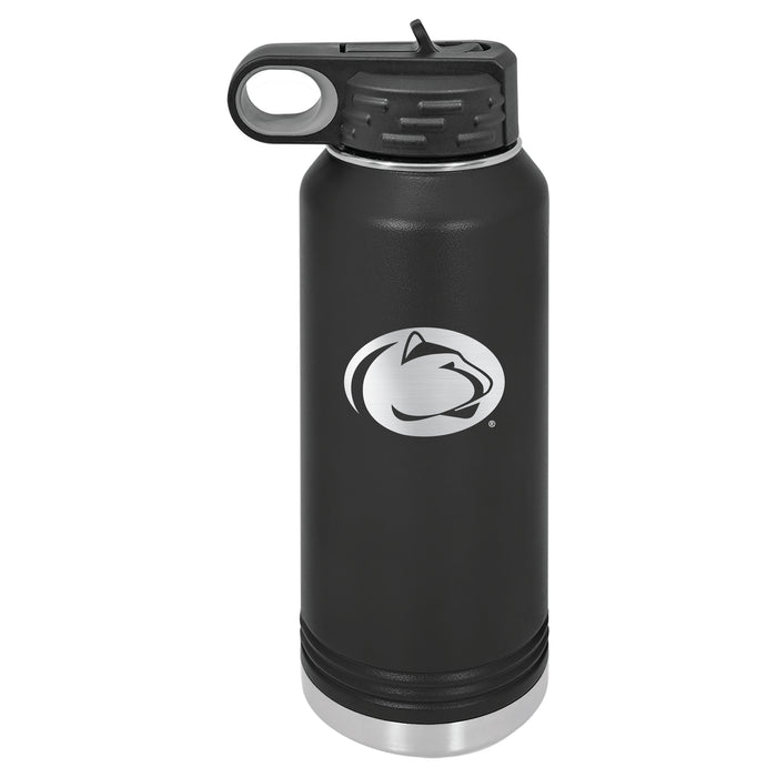 32oz Black Stainless Steel Water Bottle with Penn State Nittany Lions Primary Logo