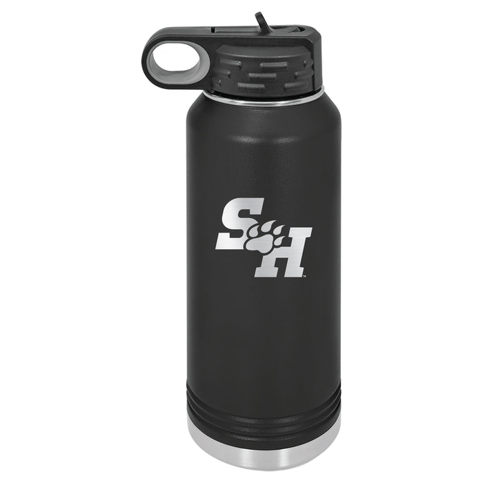32oz Black Stainless Steel Water Bottle with Sam Houston State Bearkats Primary Logo